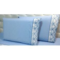 Jogo Lençol Queen  Richilieu 3 Peças 200 Fios 100 % Algodão - INGRID B