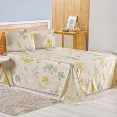 Jogo De Lençol Lidian King 3 Peças Hiperpercal Estampado 180 Fios - Na