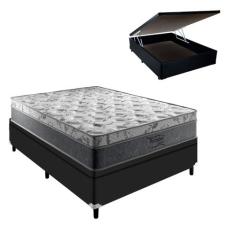 Cama Box Baú Casal Preto Palermo de Molas Ensacadas Portobel