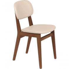 Cadeira De Madeira Tramontina London Sem Braços Com Estofado Bege