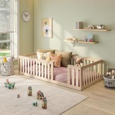 Cama Montessoriana Solteiro com Grade Giulia Casatema MadeiraOriginals