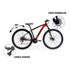 Bicicleta Aro 29 Alumínio Mtb Ecos 21 Marchas Câmbios Shimano Freio A Disco Hidráulicos Com Suspensã-Unissex