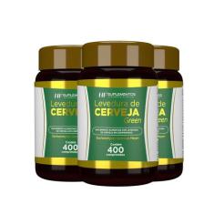 3x levedura de cerveja green hf suplementos 400 comp - HF Suplements
