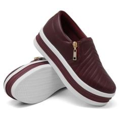 Tênis Slip on Feminino Moda Fashion Casual Calce Fácil Linha Confort E