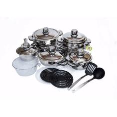 Jogo De Panelas 23Pçs - Tampa De Vidro