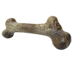 Pet Qwerks Dinosaur BarkBone – Osso de cachorro de nylon para mastigadores agressivos – Sabor de bife – 21,5 cm