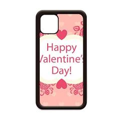 Capa rosa e branca Happy Valentine's Day para iPhone 12 Pro Max para Apple Mini Mobile Case Shell