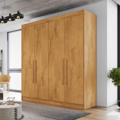 Guarda Roupa Casal 4 Portas 3 Gavetas Nantes Móveis Europa - Peroba
