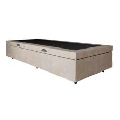 Base Box Baú Solteiro Santo Box Suede Bege 47x88x188