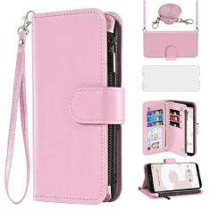 Asuwish Capa de celular para carteira Google Pixel 3 com protetor de tela, alça transversal, fecho de correr, porta-cartões, vidro temperado, compartimento para fólio de crédito, suporte para Pixel3