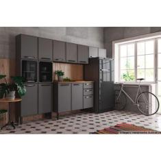 Kit de Cozinha Completa 4 Peças Estilo (2 Armários + 1 Balcão + 1 Pane