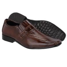Sapato Social em Couro Italiano Bérgamo Leoppé Masculino, Marrom, 42