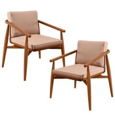 Kit 02 Poltronas Decorativas Sala de Estar com Cintas de Corano Lavíni