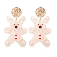 CENAPOG Brincos de Natal de acrílico para mulheres, lindos brincos de enfeite de rena, pompom, acessórios de joias de Natal, fantasias, presentes, Acrílico, Sem pedra preciosa