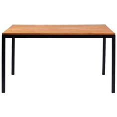 Mesa De Jantar I06 Madeira Taeda 120x76 Cm Mell Aço Preto Dmobiliario Mell