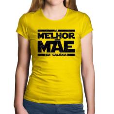 Baby Look Algodão A Melhor Mãe da Galáxia - Foca na Moda, Amarelo, M