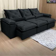 Sofá Retrátil e Reclinável Confortável com 2,20m de Largura e Abertura