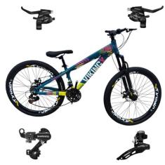 Bicicleta Aro 26 Vikingx Tuff 25 21v Cambios1 Trocadores Shimano Alumi