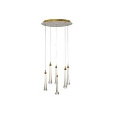 Pendente Cristal Goccia 41cm LED 6x2W Dourado OC002L Bella