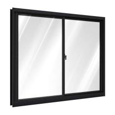 Janela De Alumínio De Correr Lateral 2 Folhas Móveis 100x120cm Riobras Preto