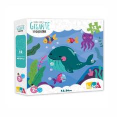 Quebra-Cabeça Gigante Fundo do Mar Brinquedo Infantil - Babebi