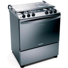 Fogão Brastemp 5 Bocas BFS5NCR com Mesa de Inox, Botões Removíveis e Exclusivo Aro Protetor Bivolt - Inox