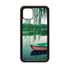 Capa Willow Leaf Boat Lake Fotografia para iPhone 12 Pro Max para Apple Mini Mobile Case Shell