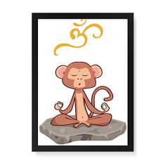 Arte Maníacos Quadro Decorativo Meditacaco - 23x16,25cm (Moldura em laca preta)