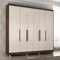 Guarda Roupa Casal Valencia 6 Portas 6 Gav Com Pés Chocolate/off White