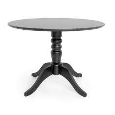 Mesa Redonda Madeira Maciça Pé Central Torneado 4 Lugares Gardênia Espresso Móveis Preto