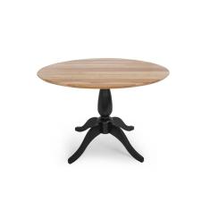 Mesa de Jantar Redonda Milena Madeira Eucalipto - Preto/Natural