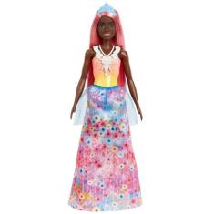 Boneca Barbie Princesas Cabelo Rosa Pastel Mattel HGR13