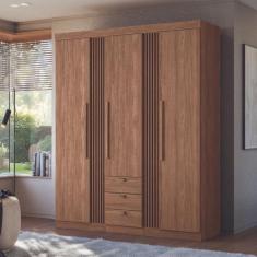 Guarda Roupa Solteiro 3 Portas 3 Gavetas Ripado Aurora Santos Andirá