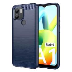 Capa de celular para Xiaomi Redmi A1+, fibra de carbono refinada, anti-queda, anti-impressões digitais, proteção total