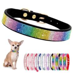 Coleira de cachorro com strass para cães pequenos, diamante brilhante, brilhante, cristal, linda, joia, filhote, coleiras para animais de estimação, PP, PP, pequeno, médio, grande, raça, fêmea,