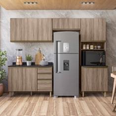 Cozinha Completa 11 Portas 4 Gavetas 100% Mdf Angelita Carvalho Tok