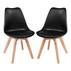 Conjunto 02 Cadeiras Eames Wood Leda Design - Preta