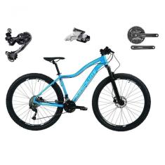Bicicleta Aro 29 Absolute Hera Feminina Shimano Deore E Altus 27v Hidráulicos Garfo Trava Guidão - Azul Tam.15