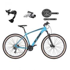 Bicicleta Aro 29 Ksw Xlt Alívio E Altus 27v Freio Hidráulico Garfo Trava Pneu Faixa - Azul Tam.19