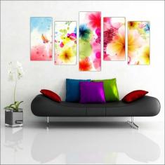Quadro Decorativo Flores Paisagens Natureza Decorações Salas 5 peças c