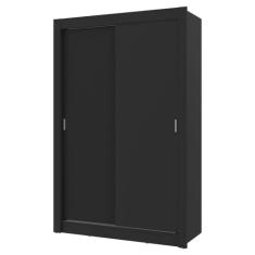 Guarda-roupa Solteiro 2 Portas de Correr Preto Milano Madesa