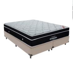 Cama + Box Colchão Queen Com Molas Ensacadas Ortobom Europillow Elegant Cor: bege