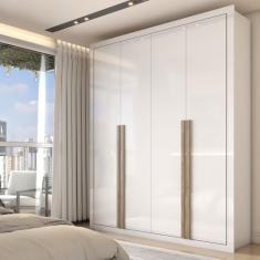 Guarda-Roupa Solteiro Severo 4 Portas 3 Gavetas Branco - Panorama Móveis