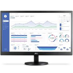 Monitor AOC Led E970SWHNL Tela 18.5 HDMI VGA, Preto, Bvolt