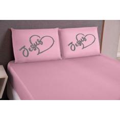 Lençol microfibra elasticado casal queen + duas fronhas estampadas - T