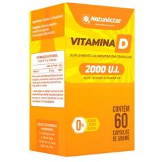 Vitamina D 2000ui 60 Cápsulas Natunéctar Cálcio Imune
