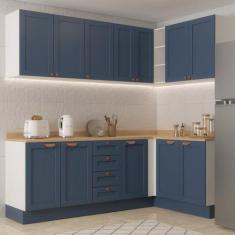 Cozinha Modulada 6 Peças 3 Armários Aéreos e Nichos, 3 Balcões CabeCas