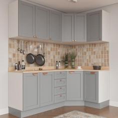 Cozinha Modulada 6 Peças com Tampo 3 Aéreos 6 Portas e 3 Balcões Arizo