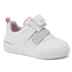 Tênis Infantil Klin Sky 317 Branco/Lavanda/Rosa Doce-Feminino