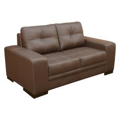 Sofá 2 Lugares Sala de Estar Milano 170cm Couro Marrom - Gran Belo